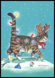 Greeting Card - Cat Kitten - Gary Patterson - Christmas - 0186