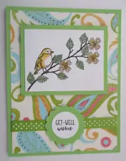 Stampin Up! HANDMADE Greeting CARD Get Well Wishes (1count)