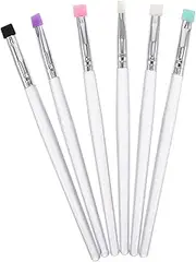 HAKIDZEL 6pcs Eye Makeup Tools Head Flat Application Stick Lash Brush Eye Shadow Applicator Eyeshadow Applicators Silicone Eyeshadow Applicator Transparent Plastic Handle