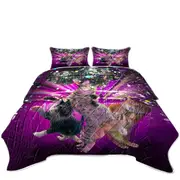Funny Cool Party Disco Cat Coverlet