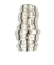 MM6 Maison Margiela Signautre Numbers Polished Finish Ring S,L,M silver-tone