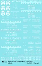 K4 O Scale Decals Pennsylvania Railroad PRR X28 & X29 Boxcar As Built Scheme