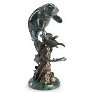 Classic Design Manatee And Friends Sculpture - Multicolor