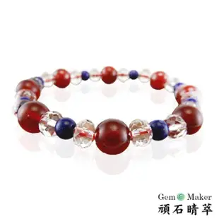 【GemMaker 頑石睛萃】開運紅瑪瑙青金石手珠