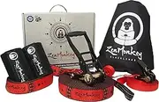 ZenMonkey Slackline Kit with Training Line, Arm Trainer, Tree Protectors, Cloth Carry Bag and Instructions, 60 Foot - Easy Setup for The Family, Kids and Adults