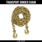 CURT Binder Chain 20ft 3/8 Clevis Hooks 26.4K lb Break Strength Heavy Duty 80311