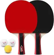 Table Tennis 2 Player Set 2 Table Tennis Bats Rackets and 3 Ping Pong Balls with Cover Bag