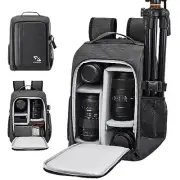 Camera Bag for DSLR/SLR Cameras，Camera Backpack Waterproof for Small Dark Grey