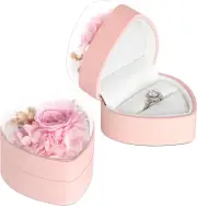Engagement Ring Box for Proposal Promise, Eternal Flowers Rose Gifts for Valenti