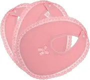 Yardwe 3pcs Lace Trim Bibs Soft Absorbent Cotton Teething Burp Cloths for Boy Girl Quick Dry Saliva Feeding Bandana Drooling Bibs for Comfort and Style