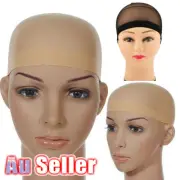 2x Hair Net Cap Control for Wearing Wigs Fabric Stocking Soft Wig 2 Colours