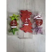Enchanted Forest glitter tree star ornament set Xmas shatterproof