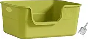 ＡＷＨＡＯ Open Top Pet Litter Box Extra Large for Small and Large Cats Sifting Litter Tray, Green