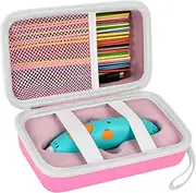 ANKHOH Case Compatible with 3Doodler Start+ Essentials (2023) for 3D Pen Set Kids, Storage Organizer Holder Printing Filament Refill and Micro-USB Charger, Pink-Bag Only (PinkfeChild3DCase-AH)