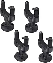 Kisangel 4Pcs Wall Mount Guitar Hangers with Base Auto Locking Grip for Easy Installation Black Compatible with All Guitar Protects Against Scratches