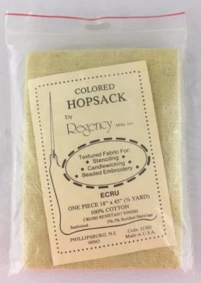 Ecru HOPSACK Fabric Regency Mills Embroidery Candlewicking Stenciling