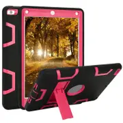 Rugged 3-Layer Heavy Duty Shock Proof iPad 234 Mini Pro Air Case Shell Cover Black+Rose For iPad Mini 1 2 3