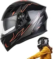 WILLAB Full Face Motorcycle Hat,Full Face Dual Lens Shield Street Motorcycle Hat | Mountain Hat for Adults Men and Women, Cycling Hat for Motorcycles, Scooters & Mopeds