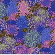 Kaffe Fassett Quilting Cotton 1/2 Meters Hokusai's Mums Cool