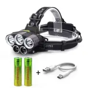5 X T6 LED Headlamp Rechargeable Headlight 18650 Flashlight Head Torch gift