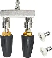 Daseeme Dual Turbo Nozzle and Power Washer Nozzle Tips 2-in-1 Pressure Washer Accessories, 4000 PSI, 1/4 Inch Quick Connect