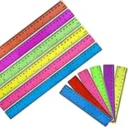 12 PCS Plastic Ruler, Transparent Coloured Rulers, 30cm Ruler and Ruler 15cm, Clear Ruler Dual Scales with Centimeters and Inches, Measuring Rulers Multipack, Rulers for School, Office