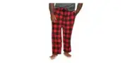 NEW MENS SONOMA BIG & TALL FLANNEL PLAID PJ PANTS RED BUFFALO ANTLER PAJAMAS 1XB
