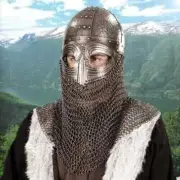 Medieval Viking Chainmail Helmet Knight SteelArmor Antique Helmet For Halloween
