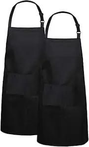 [Healeved] 2Pcs Cooking Apron Oil Kitchen Aprons for Men and Women Breathable with Pocket for Bbq Grilling