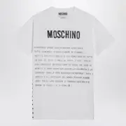 [Moschino] White Cotton T-shirt With Logo M White
