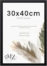 MZ Goods Rectangle Flat Modern Design 30x40cm (16x12'') Approx - Personalized Black Picture/Poster Frame with MDF Wood-Portrait/Landscape Living room Home/Office Decor (Black)