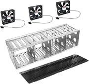 Gatuida 1set Hard Drive Cage Shockproof Expansion Rack Fans for External Hard Disk Mounting Design for Safe Convenient Use Computer Cases