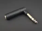 Stereo 1/4" Plug Right-Angle Audio Adapter - 1/4" TRS to 1/4" TRS - Philmore 522