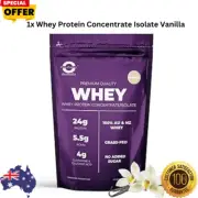 1x Pure Product Australia 100% Whey Protein Isolate Concentrate VANILLA 1kg