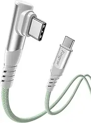 USB-C to USB-C Cable 6ft: Type C to Type C 100W PD Cable 5A Fast Charging Right Angle Compatible with Sam-Sung Galaxy S23 i-Phone 15 Surface Go Mac-Book Air 2020 Switch (1.8m,Green)