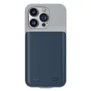 T43 For iPhone 13 Pro Max Battery Charging Case 6800mAh External Backup Battery Power Bank - Blue