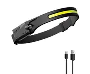 1PCS Waving Sensor COB Headlight USB Charging LED Strong Headlamp Head Torch