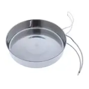 Portable Frying Pan Outdoor Cooking Pot Cookware Cookout with Folding Handle