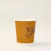 8oz PLA Double Wall Coffee Cup BROWN Print 500 pcs