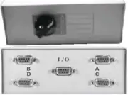 Lot5 All Female}DB9 pin Serial RS232 4way/port ABCD cable/cord/wire Switch Box{F