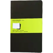 Moleskine Cahier Plain Notebooks Large Black 3 Pack