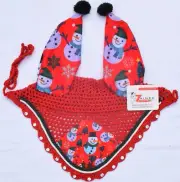 Snowman costume Double Hat Horse Ear Bonnet/Mask Fly veil Full Christmas gift