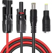 Goupchn Solar Panel Connector to DC 8mm Adapter Extension Cable 16 AWG with DC 5.5mmx2.5mm Adapter for GZ Portable Backup Power Station, Solar Generators 6.23ft