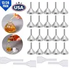 24× Metal Funnel w/ Mini Pipettes Set for Lab Bottles Essential Oils Perfumes US
