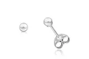 Solid 925 Sterling Silver Silver Ball Studs 2mm