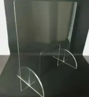 ACRYLIC SNEEZE GUARD WITH STABLE FEET COUNTER RETAIL SCREEN H 600mm x W 1200mm