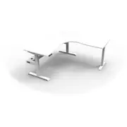 Rapidline Boost + Corner Workstation with Cable Tray W1800 x W1800 x D750 x H620-1270mm Natural White Top White Base