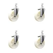 5 Inch Nylon Wheel Swivel 7/8 Inch Square Stem Caster Set Service Caster Brand