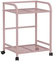 PC Stand Home Printer Shelf PC Tower Stand CPU Floor Stand Under Desk with Lockable Castor Wheels Sturdy PC Trolley for Gaming Desk PC Accessories CPU Tower Stand(Pink)