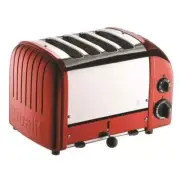 Dualit Wide Slot Toaster 1800W 4-Slice Apple Candy Red w/ Cool-Touch Exterior
